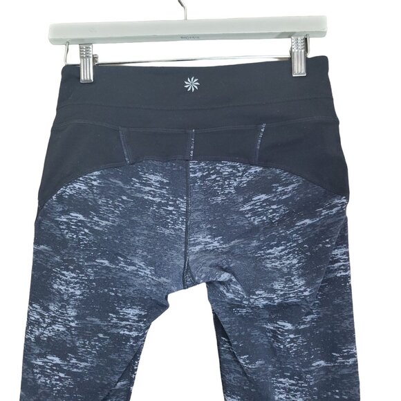ATHLETA Womens leggings sz s flare connect capri gray black marble compression - Picture 9 of 11